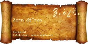 Zorn Áron névjegykártya